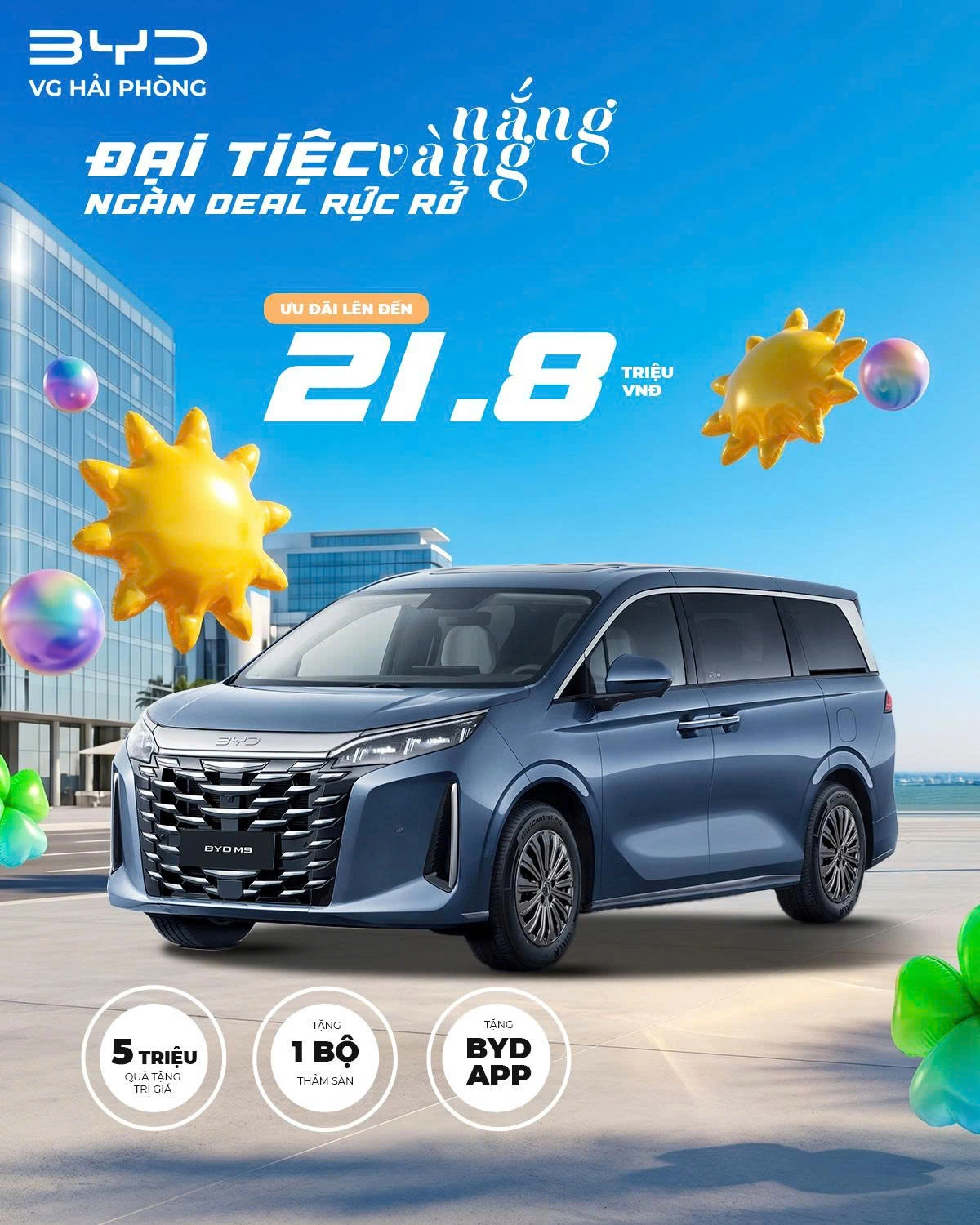 KHỞI ĐỘNG MÙA HÈ, BYD VIỆT NAM TRIỂN KHAI CHƯƠNG TRÌNH ƯU ĐÃI “ĐẠI TIỆC NẮNG VÀNG – NGÀN DEAL RỰC RỠ”