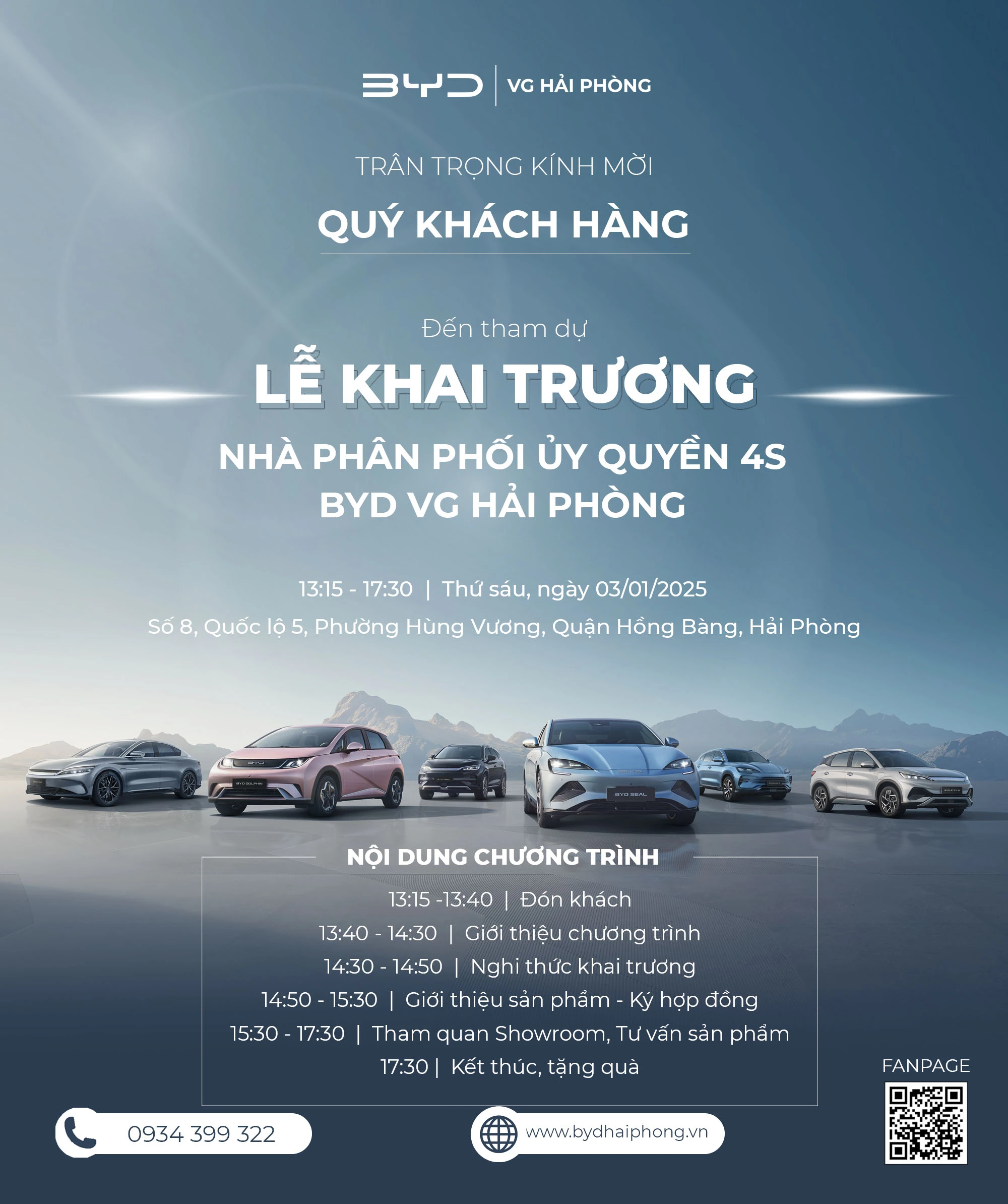 THƯ MỜI THAM DỰ LỄ KHAI TRƯƠNG NHÀ PHÂN PHỐI UỶ QUYỀN 4S BYD VG HẢI PHÒNG